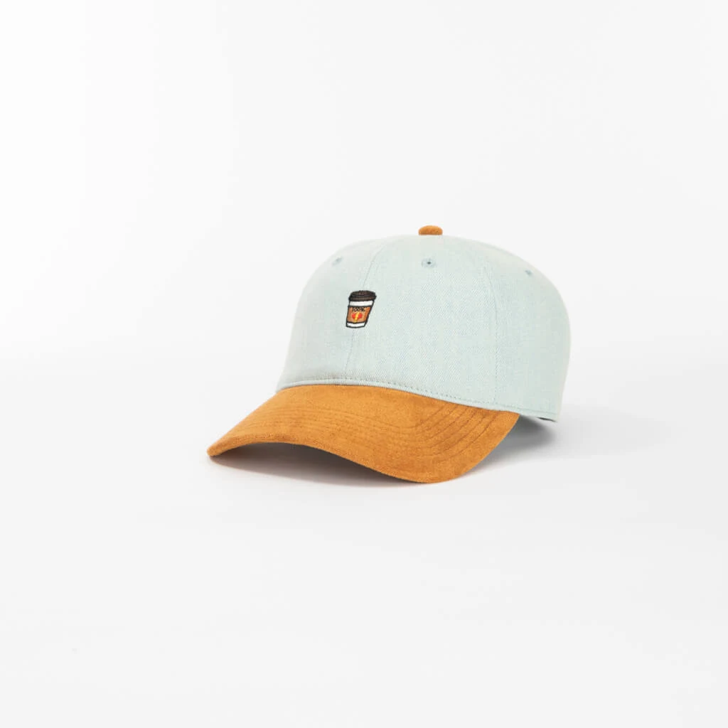 Denim & Suede Baseball Dad Cap